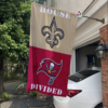 New Orleans Saints vs Tampa Bay Buccaneers House Divided Flag, NFL House Divided Flag