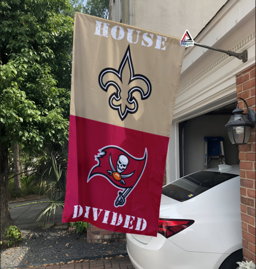 Saints vs Buccaneers House Divided Flag, NFL House Divided Flag