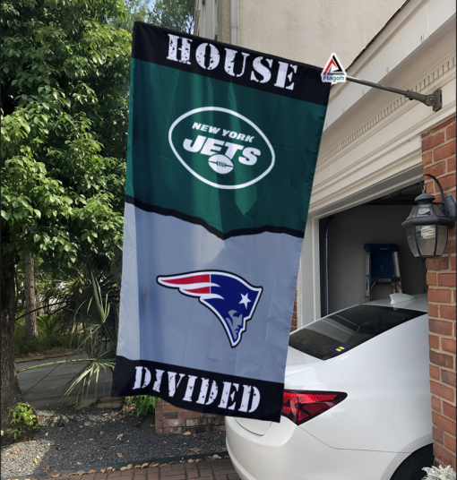 Jets vs Patriots House Divided Flag, NFL House Divided Flag