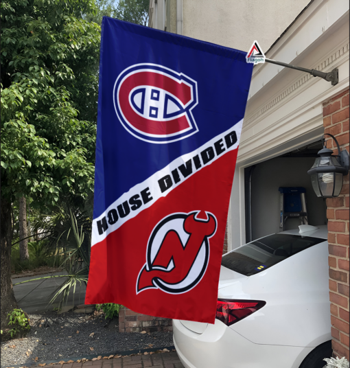 Canadiens vs Devils House Divided Flag, NHL House Divided Flag