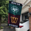 New York Jets vs Washington Commanders House Divided Flag, NFL House Divided Flag