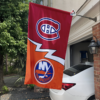 Montreal Canadiens vs New York Rangers House Divided Flag, NHL House Divided Flag