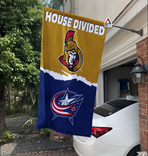 Senators vs Blue Jackets House Divided Flag, NHL House Divided Flag