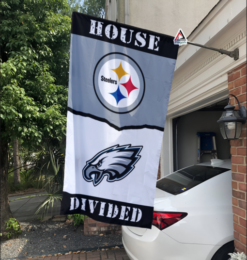 Steelers vs Eagles House Divided Flag, NFL House Divided Flag