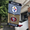 Pittsburgh Steelers vs San Francisco 49ers House Divided Flag, NFL House Divided Flag