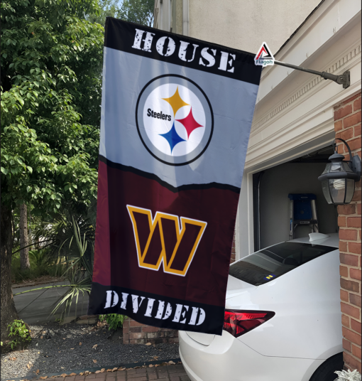 Steelers vs Commanders House Divided Flag, NFL House Divided Flag