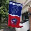 Tampa Bay Lightning vs Columbus Blue Jackets House Divided Flag, NHL House Divided Flag