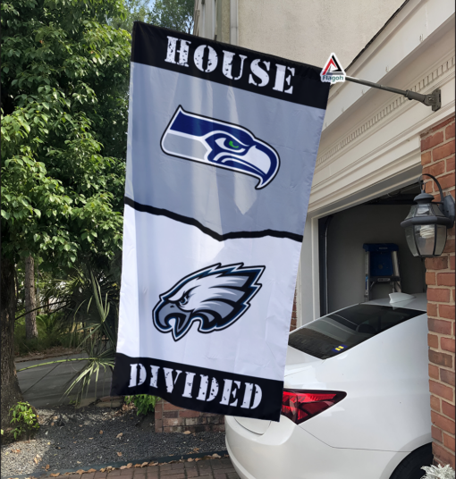 Seahawks vs Eagles House Divided Flag, NFL House Divided Flag