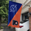 Tampa Bay Lightning vs Philadelphia Flyers House Divided Flag, NHL House Divided Flag