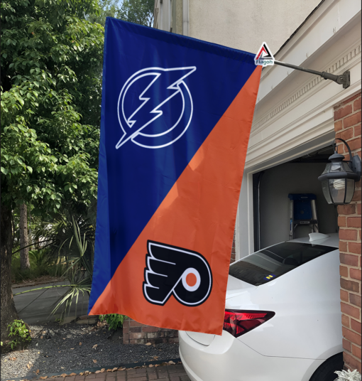 Lightning vs Flyers House Divided Flag, NHL House Divided Flag