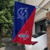 Tampa Bay Lightning vs Washington Capitals House Divided Flag, NHL House Divided Flag