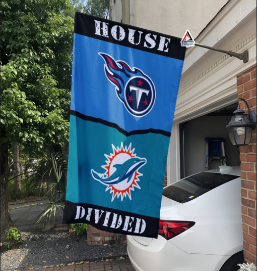 Titans vs Dolphins House Divided Flag, NFL House Divided Flag