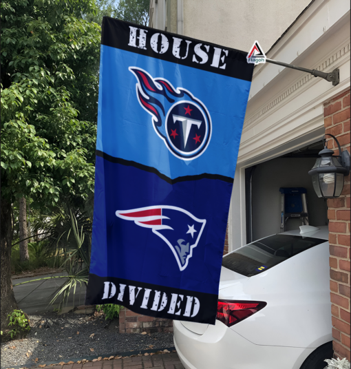 Titans vs Patriots House Divided Flag, NFL House Divided Flag