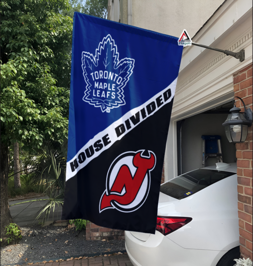 Maple Leafs vs Devils House Divided Flag, NHL House Divided Flag