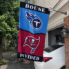 Tennessee Titans vs Tampa Bay Buccaneers House Divided Flag, NFL House Divided Flag