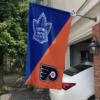 Toronto Maple Leafs vs Philadelphia Flyers House Divided Flag, NHL House Divided Flag