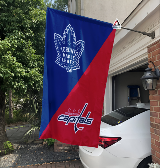 Maple Leafs vs Capitals House Divided Flag, NHL House Divided Flag