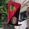 Chicago Blackhawks vs Pittsburgh Penguins House Divided Flag, NHL House Divided Flag