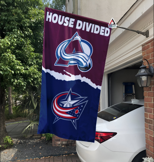 Avalanche vs Blue Jackets House Divided Flag, NHL House Divided Flag