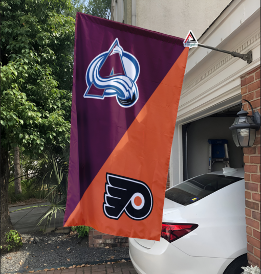 Avalanche vs Flyers House Divided Flag, NHL House Divided Flag