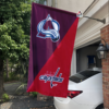 Colorado Avalanche vs Washington Capitals House Divided Flag, NHL House Divided Flag