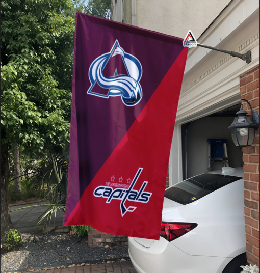 Avalanche vs Capitals House Divided Flag, NHL House Divided Flag