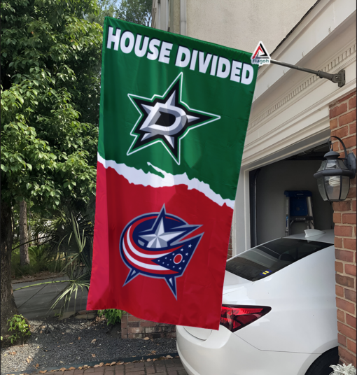 Stars vs Blue Jackets House Divided Flag, NHL House Divided Flag