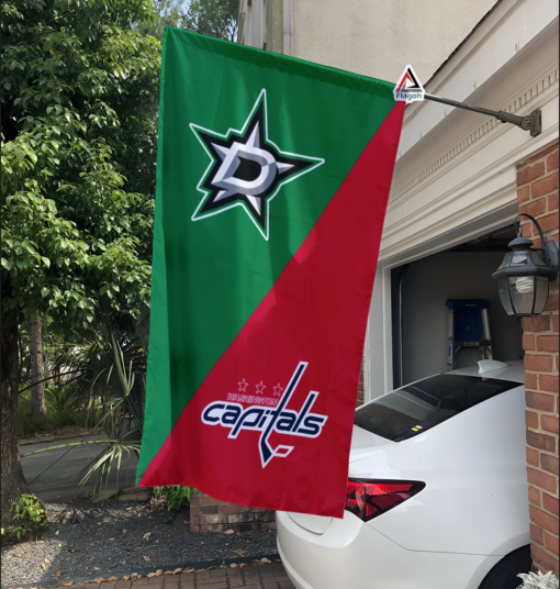 Stars vs Capitals House Divided Flag, NHL House Divided Flag