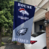 Denver Broncos vs Philadelphia Eagles House Divided Flag, NFL House Divided Flag