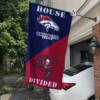 Denver Broncos vs Tampa Bay Buccaneers House Divided Flag, NFL House Divided Flag