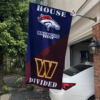 Denver Broncos vs Washington Commanders House Divided Flag, NFL House Divided Flag
