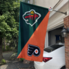 Minnesota Wild vs Philadelphia Flyers House Divided Flag, NHL House Divided Flag