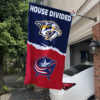 Nashville Predators vs Columbus Blue Jackets House Divided Flag, NHL House Divided Flag