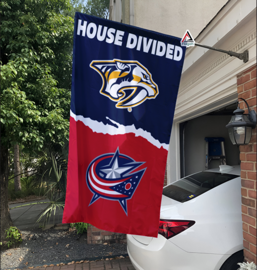 Predators vs Blue Jackets House Divided Flag, NHL House Divided Flag