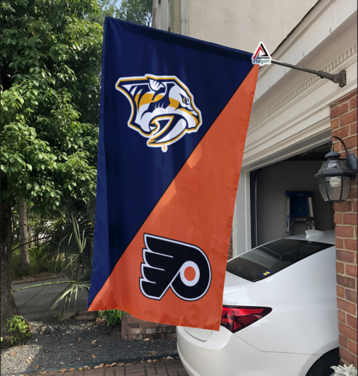 Predators vs Flyers House Divided Flag, NHL House Divided Flag
