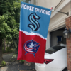 Seattle Kraken vs Columbus Blue Jackets House Divided Flag, NHL House Divided Flag