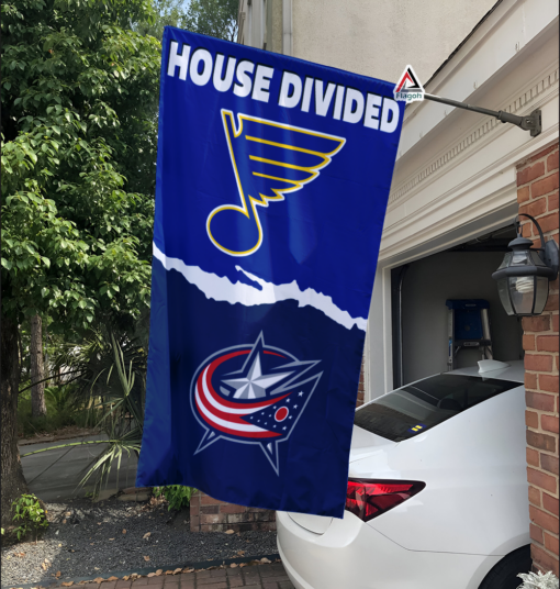 Blues vs Blue Jackets House Divided Flag, NHL House Divided Flag
