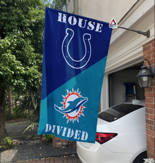 Colts vs Dolphins House Divided Flag, NFL House Divided Flag