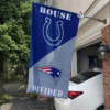 Indianapolis Colts vs New England Patriots House Divided Flag, NFL House Divided Flag