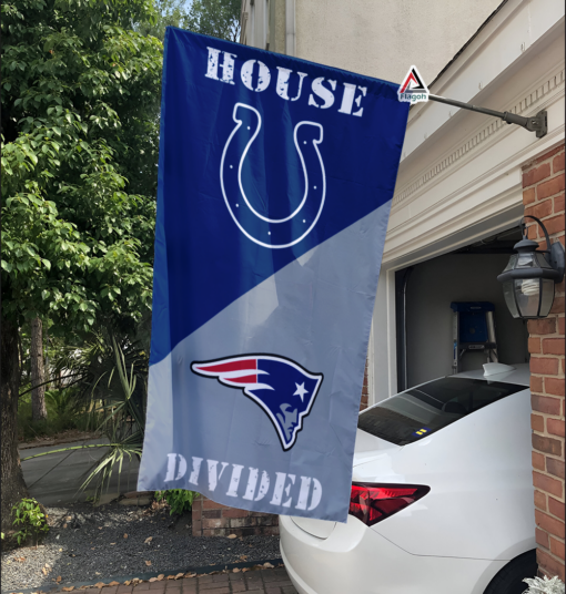 Colts vs Patriots House Divided Flag, NFL House Divided Flag