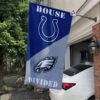 Indianapolis Colts vs Philadelphia Eagles House Divided Flag, NFL House Divided Flag