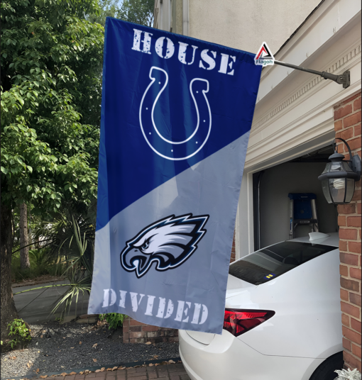 Colts vs Eagles House Divided Flag, NFL House Divided Flag