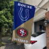 Indianapolis Colts vs San Francisco 49ers House Divided Flag, NFL House Divided Flag