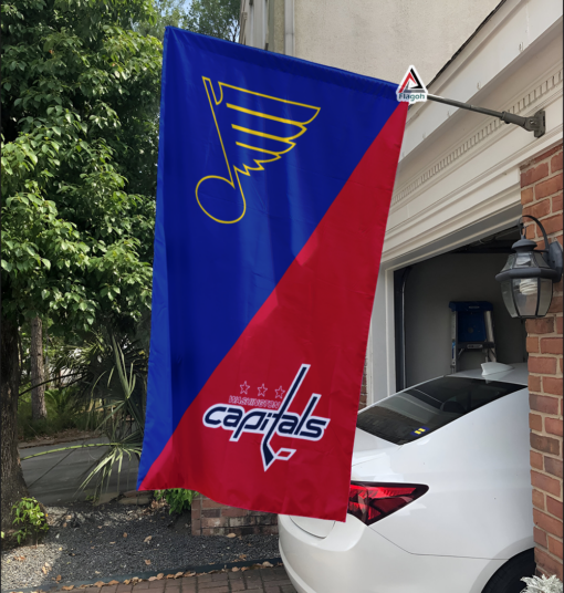 Blues vs Capitals House Divided Flag, NHL House Divided Flag