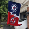 Winnipeg Jets vs New Jersey Devils House Divided Flag, NHL House Divided Flag