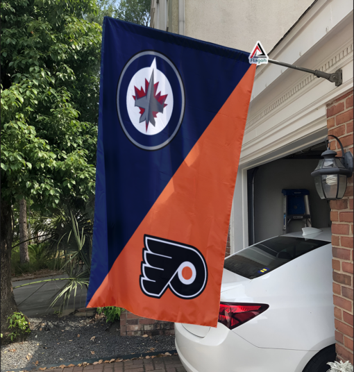 Jets vs Flyers House Divided Flag, NHL House Divided Flag