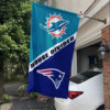 Miami Dolphins vs New England Patriots House Divided Flag, NFL House Divided Flag