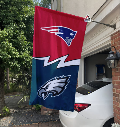 Patriots vs Eagles House Divided Flag, NFL House Divided Flag