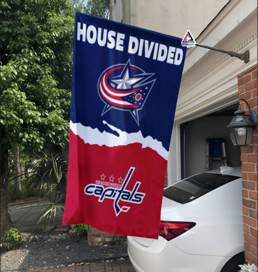 Blue Jackets vs Capitals House Divided Flag, NHL House Divided Flag