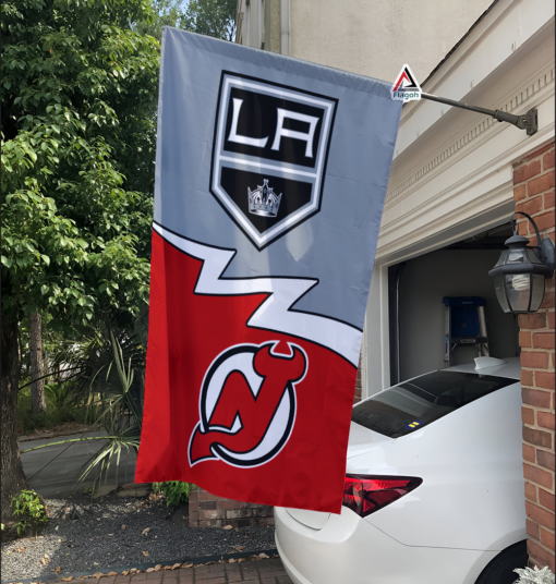 Kings vs Devils House Divided Flag, NHL House Divided Flag